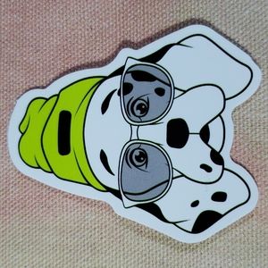 (D) Dalmatian Dog Sticker Doggie Dog Mom Puppy